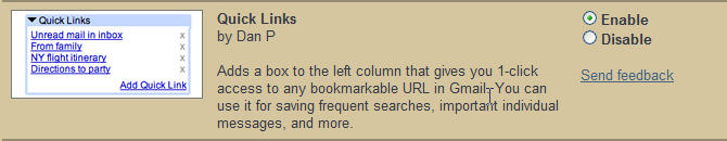 Enable Quick Links