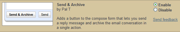 Enable Send and Archive